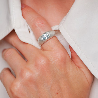 Blue Zircon Candy Ring