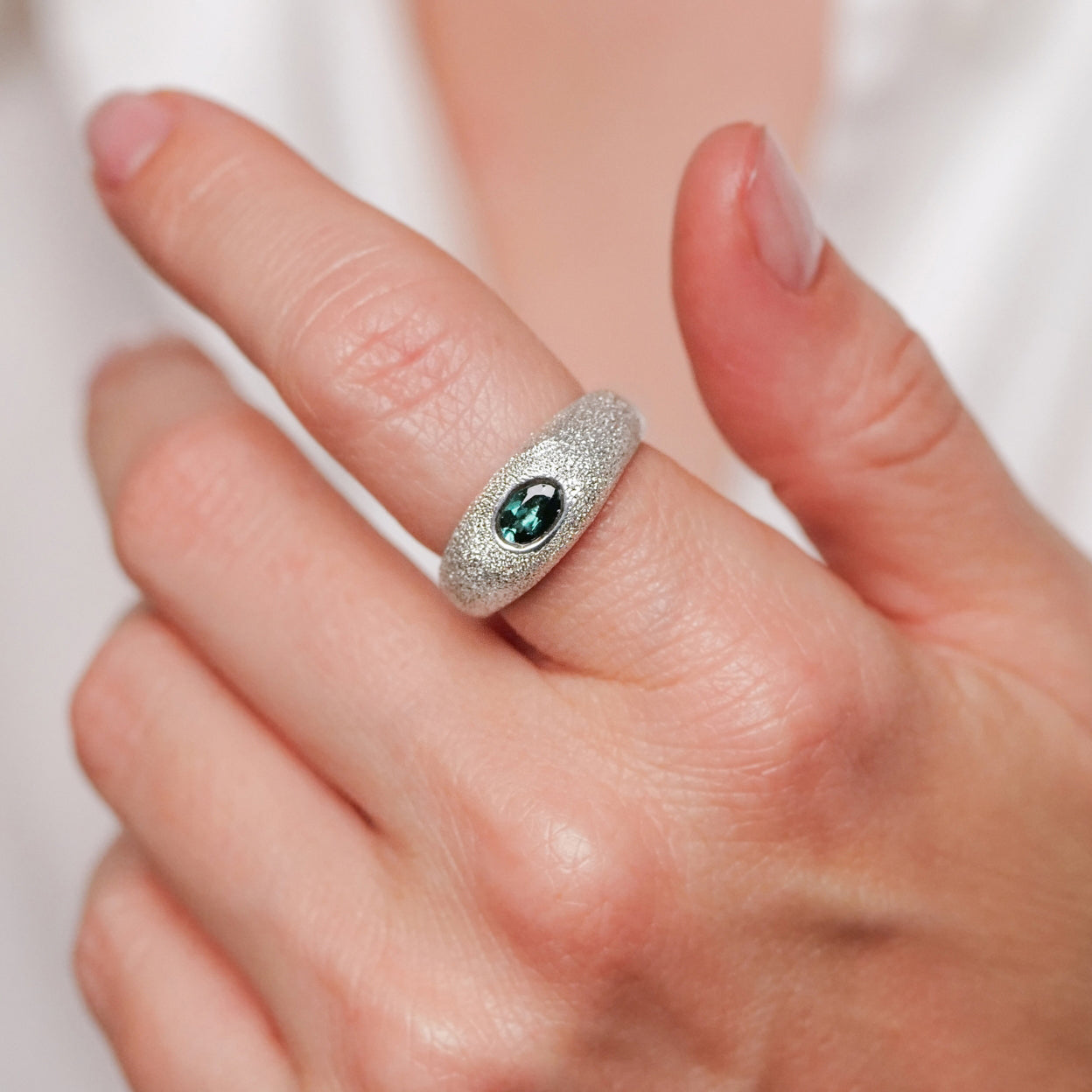 Green Tourmaline Candy Ring