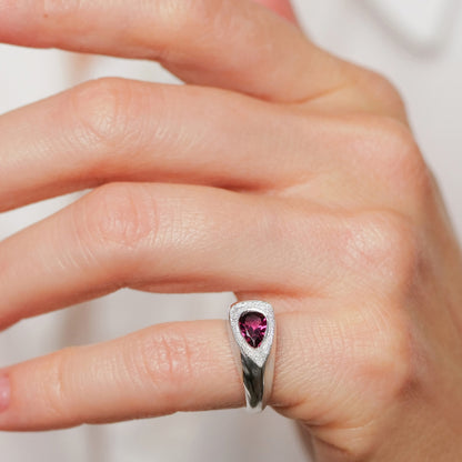 Pear Garnet Candy Ring