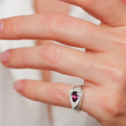 Pear Garnet Candy Ring