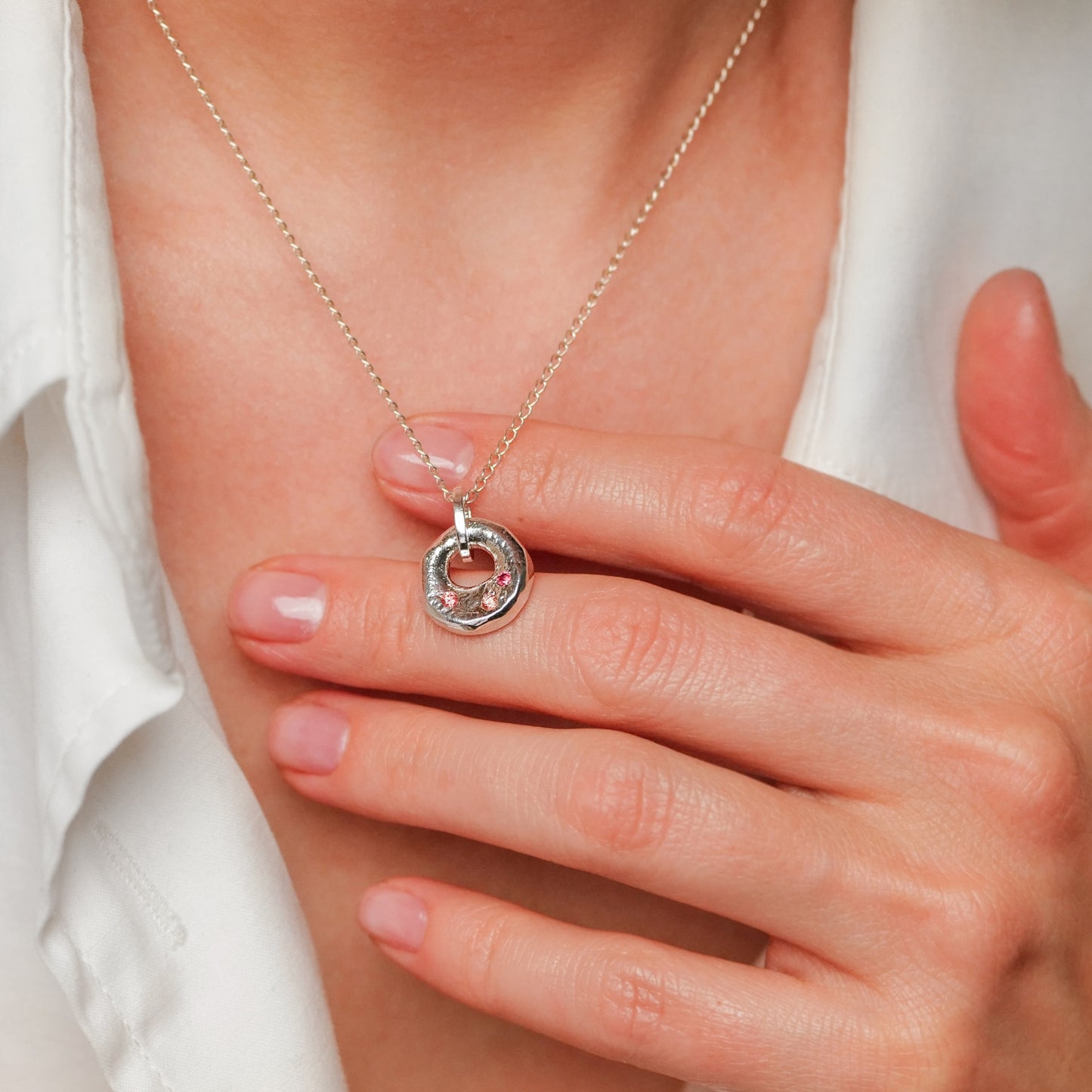 Sapphire Donut Necklace