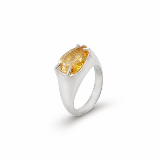 Pear Citrine Candy Ring